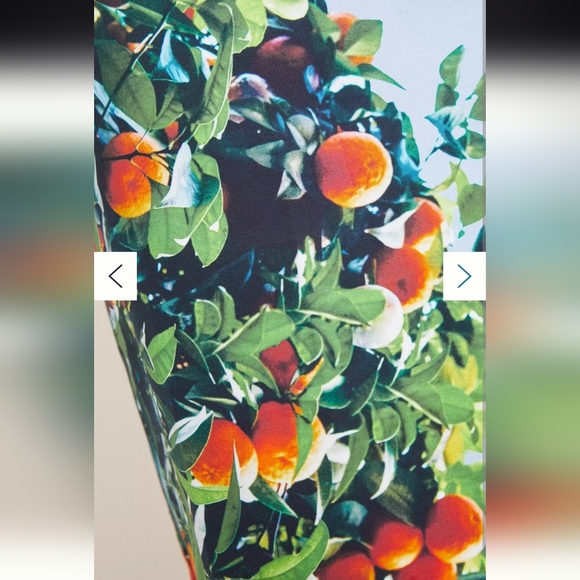 NWT Anthropologie Maeve Orange Bough Blue High Square Neck Pencil Dress, Size 10 - Picture 2 of 6